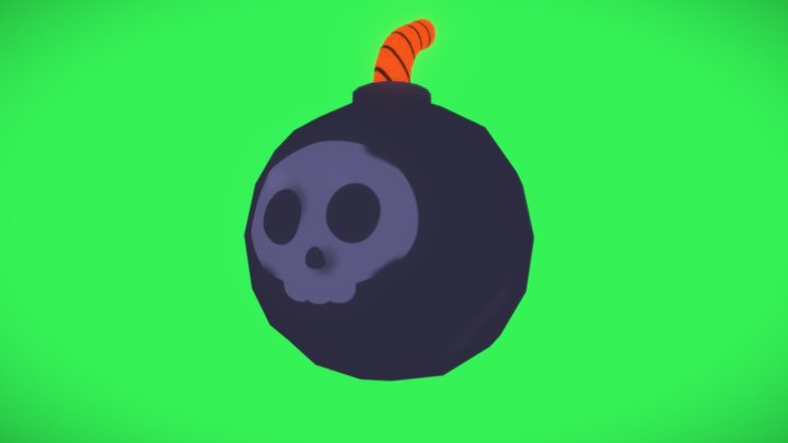 Low Poly Bomb (Shadeless) 3D Model