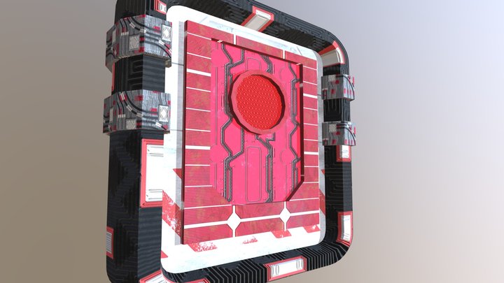 Red Door Textured 3D Model