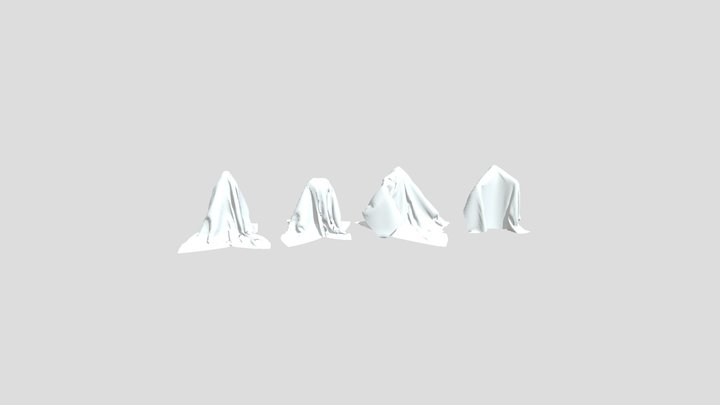 Zombies-under-sheets-animated-pack-2 3D Model