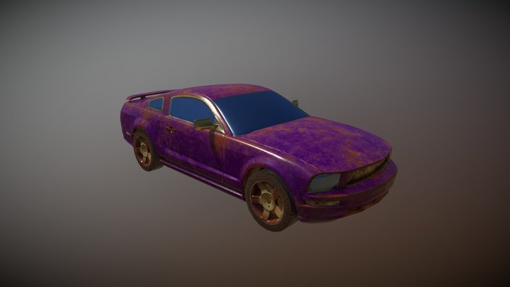 Sportscar Low Rusty 3D Model