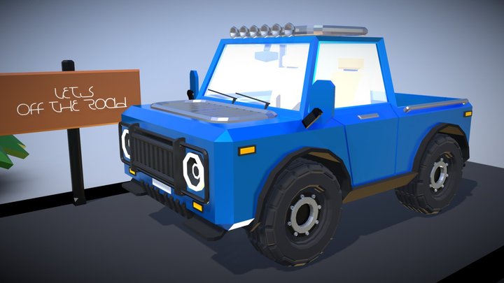 Low poly - Pickup truck Download [FREE] – Free 3D Model STL