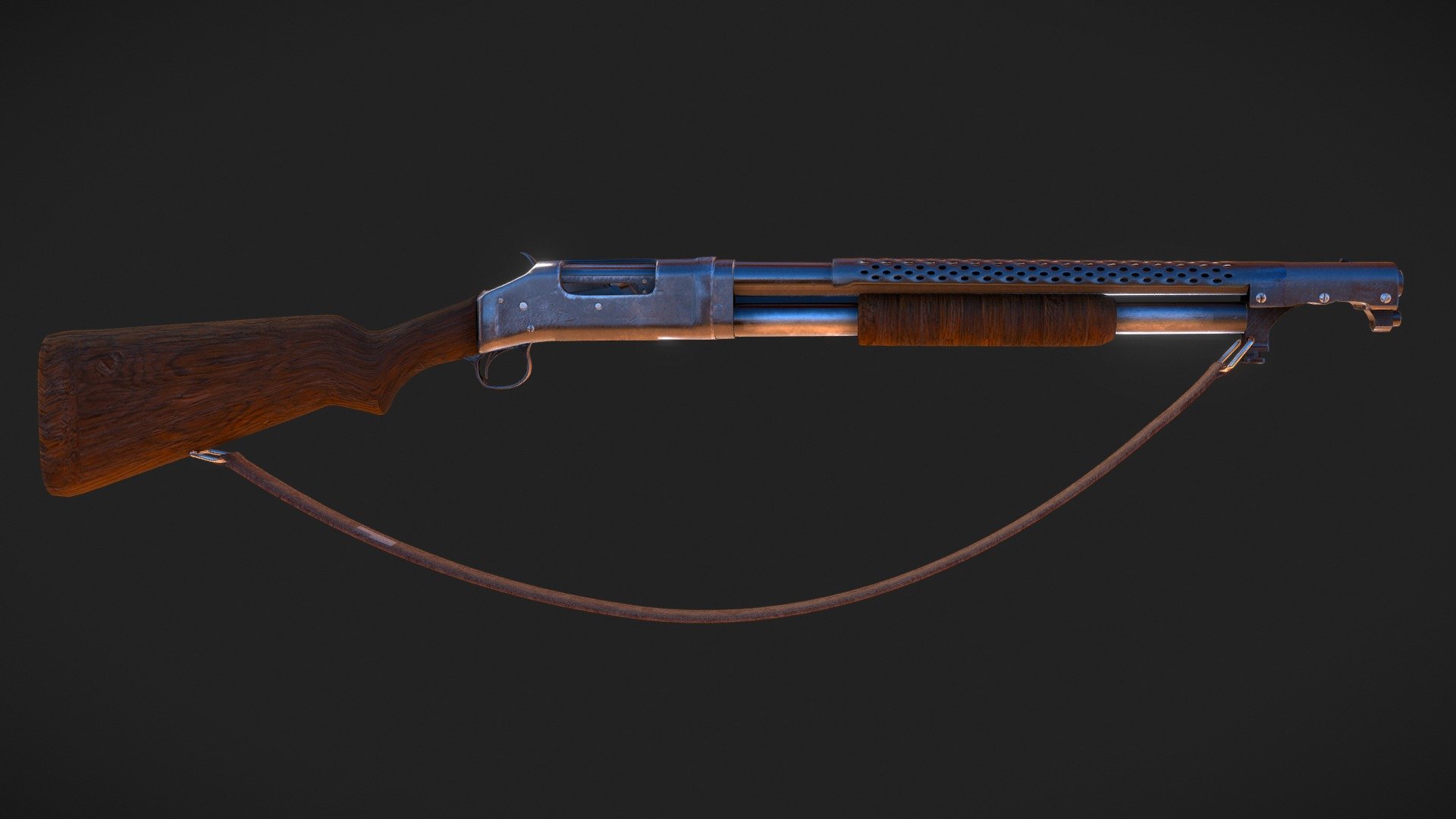 Winchester M97 Trenchgun Shotgun - Buy Royalty Free 3d Model By Cotman 