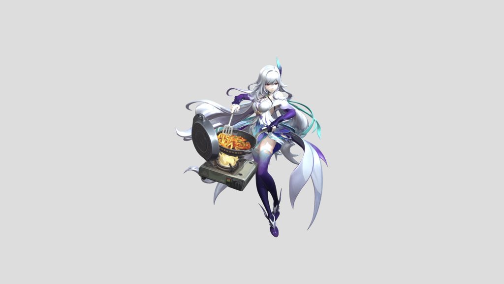 Genshin Impact Character Skirk is cooking