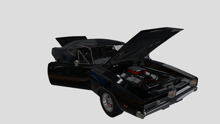 Dodge Charger With Doors Open 3D Model