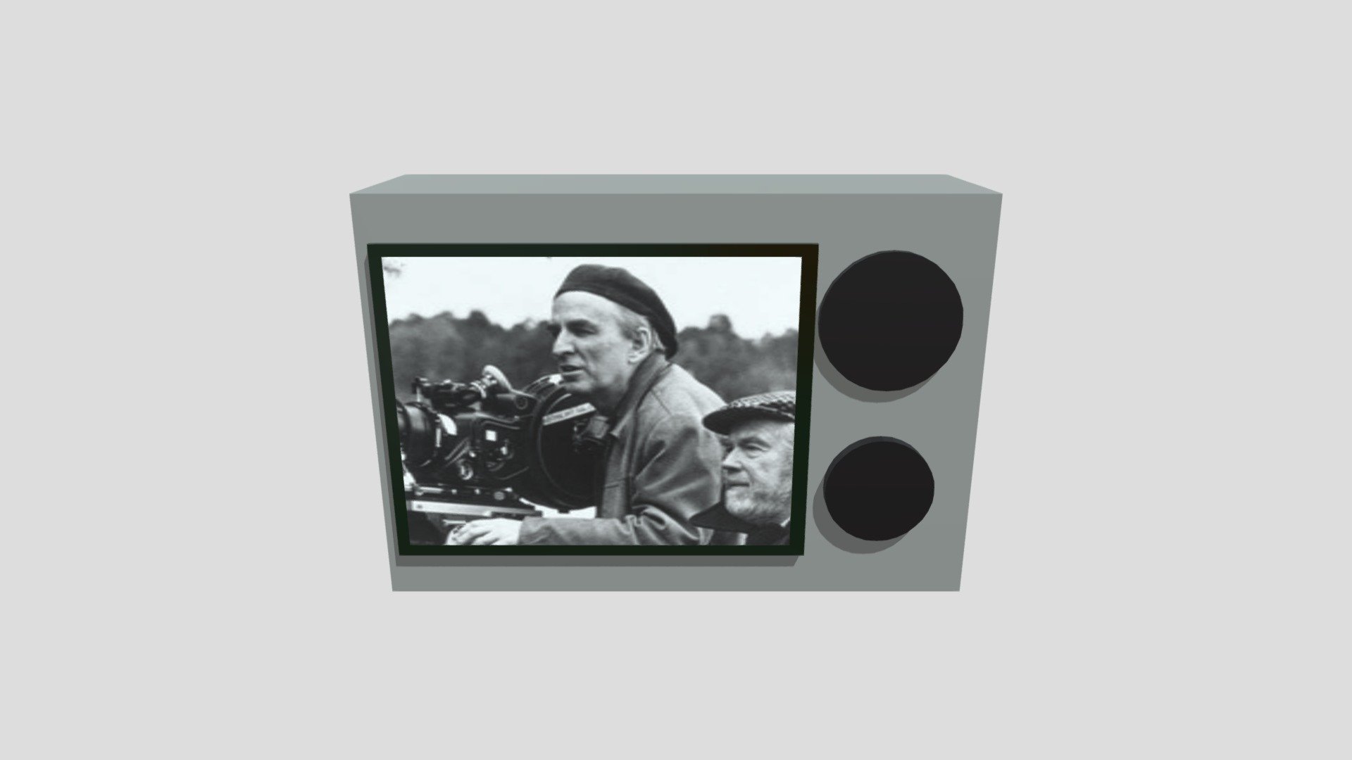 old TV with movie
