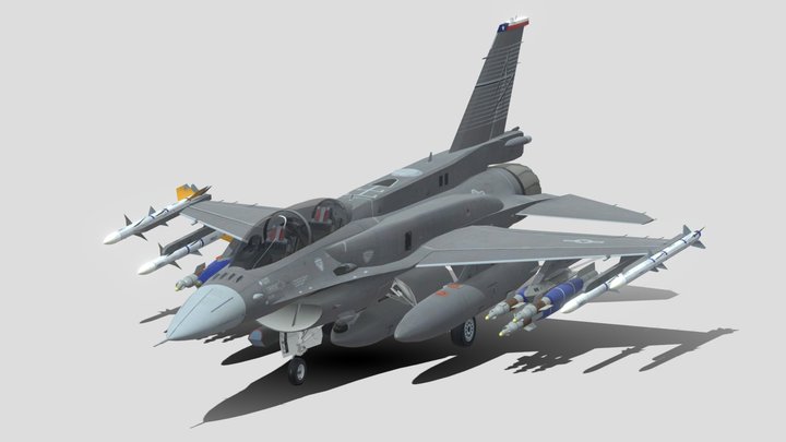 General Dynamics F-16D Block 60 3D Model