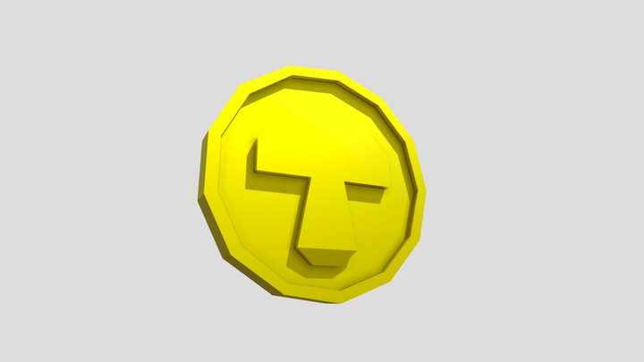 Coin Mushroom LowPoly. 3D Model