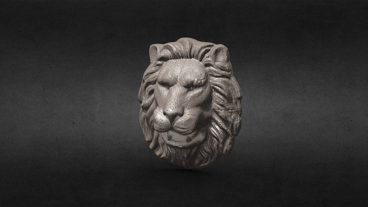 S00065 Lion head bas-relief 3D Model