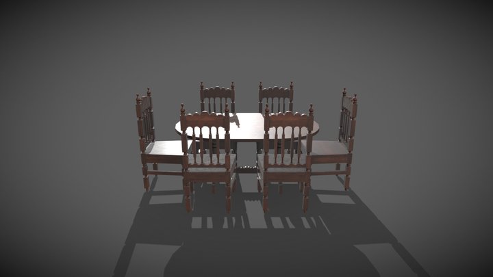 Table-Chair 3D Model