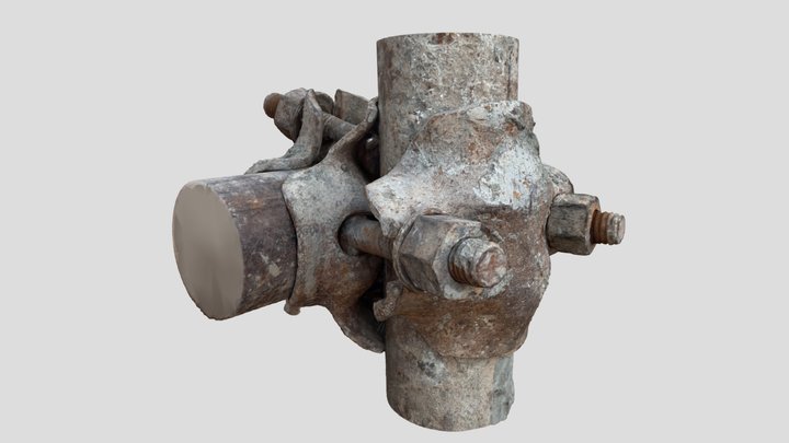 Metal Scaffolding Link Piece 3D Model
