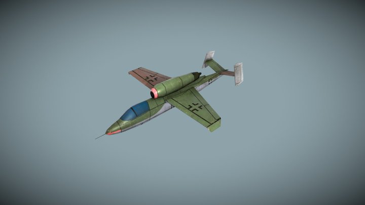 He-162A Volksjäger german WW2 fighter lowpoly 3D Model