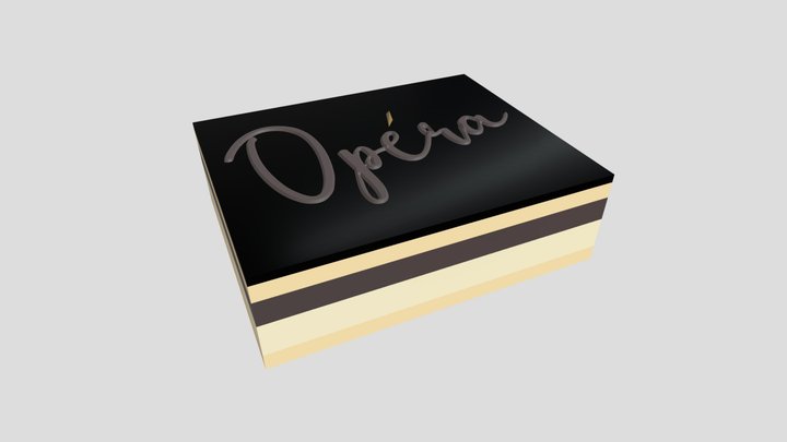 Opera Cake French Patisserie 3D Model