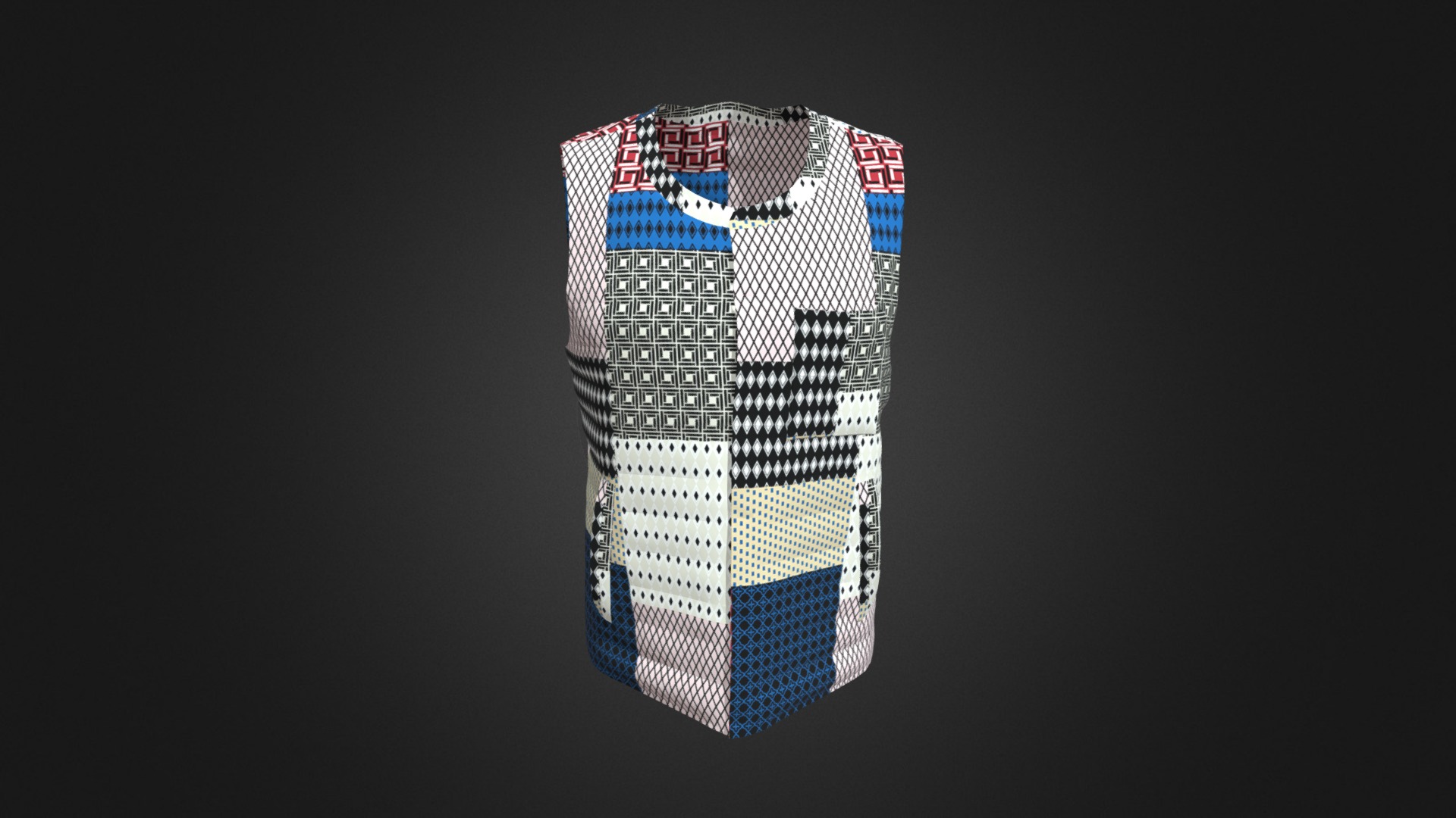 3D model Men’s Lightweight Padding - This is a 3D model of the Men's Lightweight Padding. The 3D model is about a pair of striped socks.