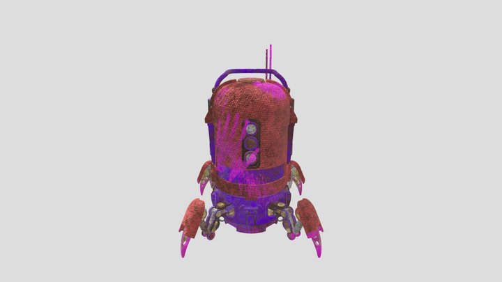 Spider Cyber Bot with Pink Alien BLOOOOOOD 3D Model