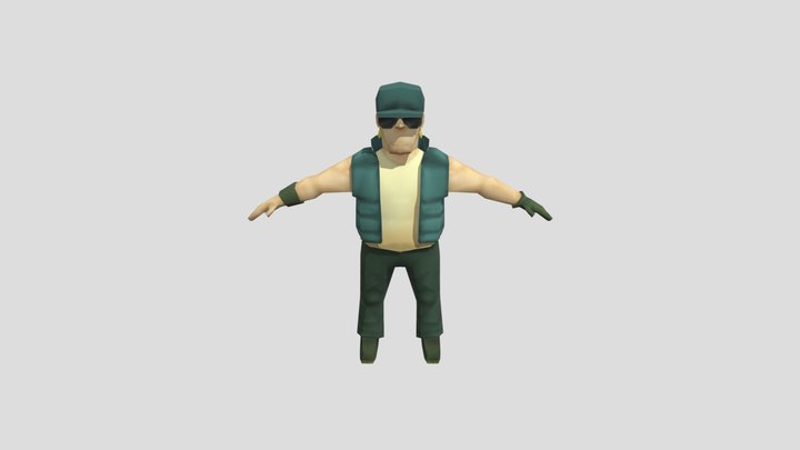 Clark - Metal Slug Fan Art 3D Model