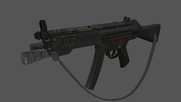 H&K MP5A4 SMG w/ dedicated HG 3D Model