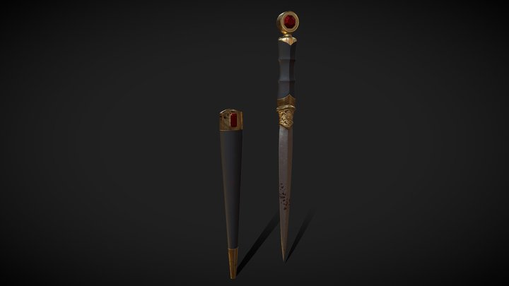 Bloody Dagger (GAMEREADY) 3D Model