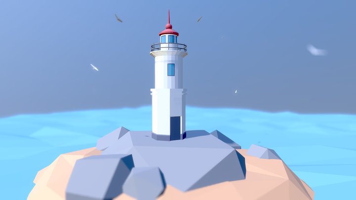 Low Poly Seascape 3D Model