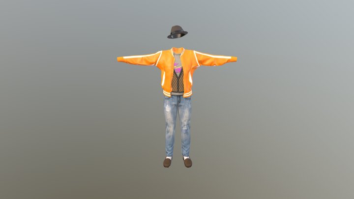 Morph 80s M Vest Jacket 3D Model