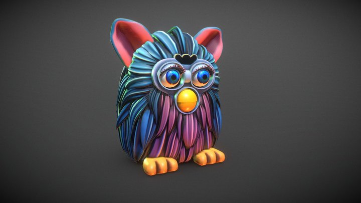 Stylized Old School Furby 3D Model