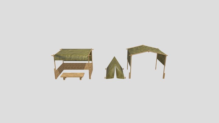 Medieval Tents 3D Model