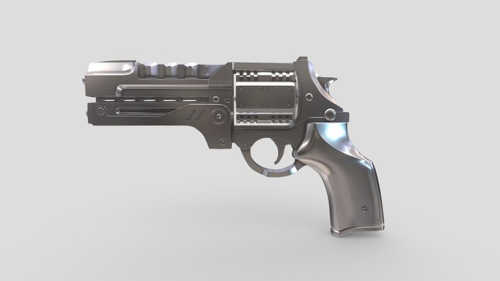 Sci-fi Revolver 3D Model