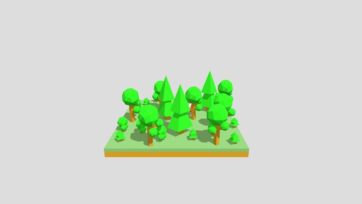 Forest low poly 3D Model