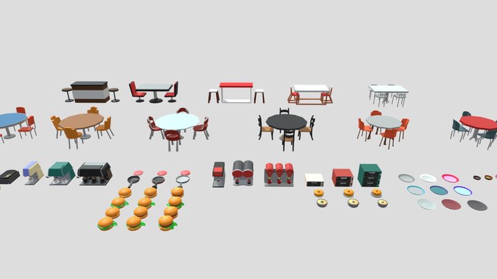 3D FOOD & COOKING PACK (LOWPOLY) 3D Model