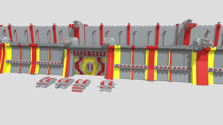 Fortress Wall 8 3D Model