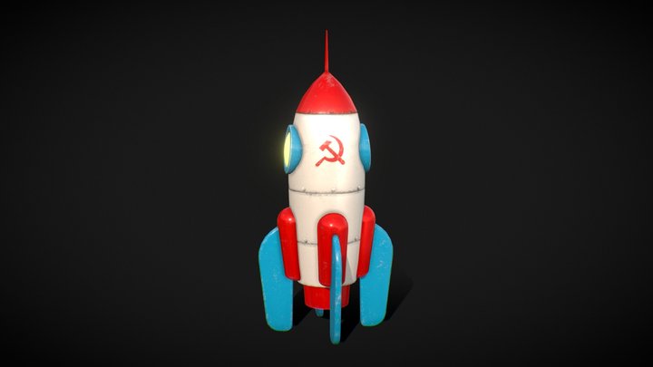 Retro Rocket Spaceship from USSR 3D Model