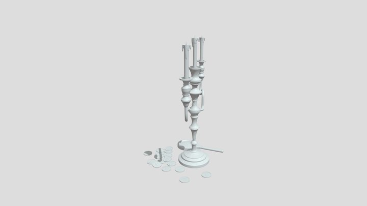Vintage Candle Stand 3D Model