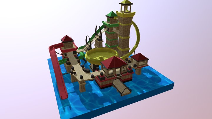 Castle Waterpark 3D Model