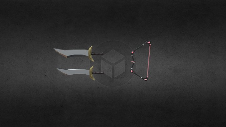 Tech Bow + Daggers swords 3D Model