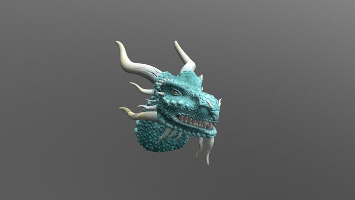 Blue Ice Dragon 3D Model