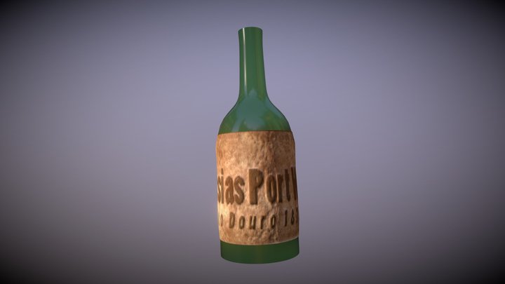 green glass bottle | messias port wine bottle 3D Model