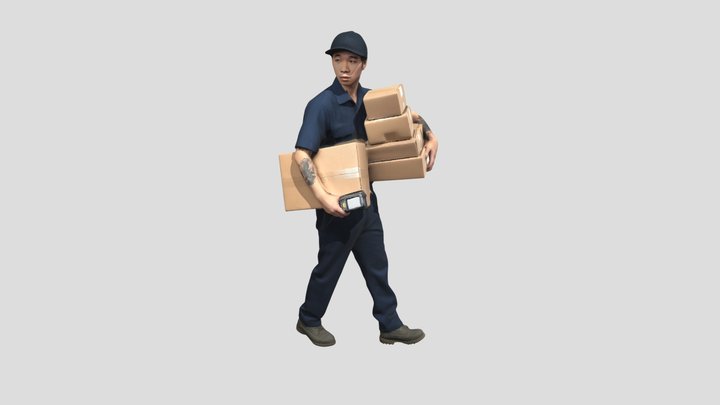 Delivery Person With Packages – Free 3D Model STL