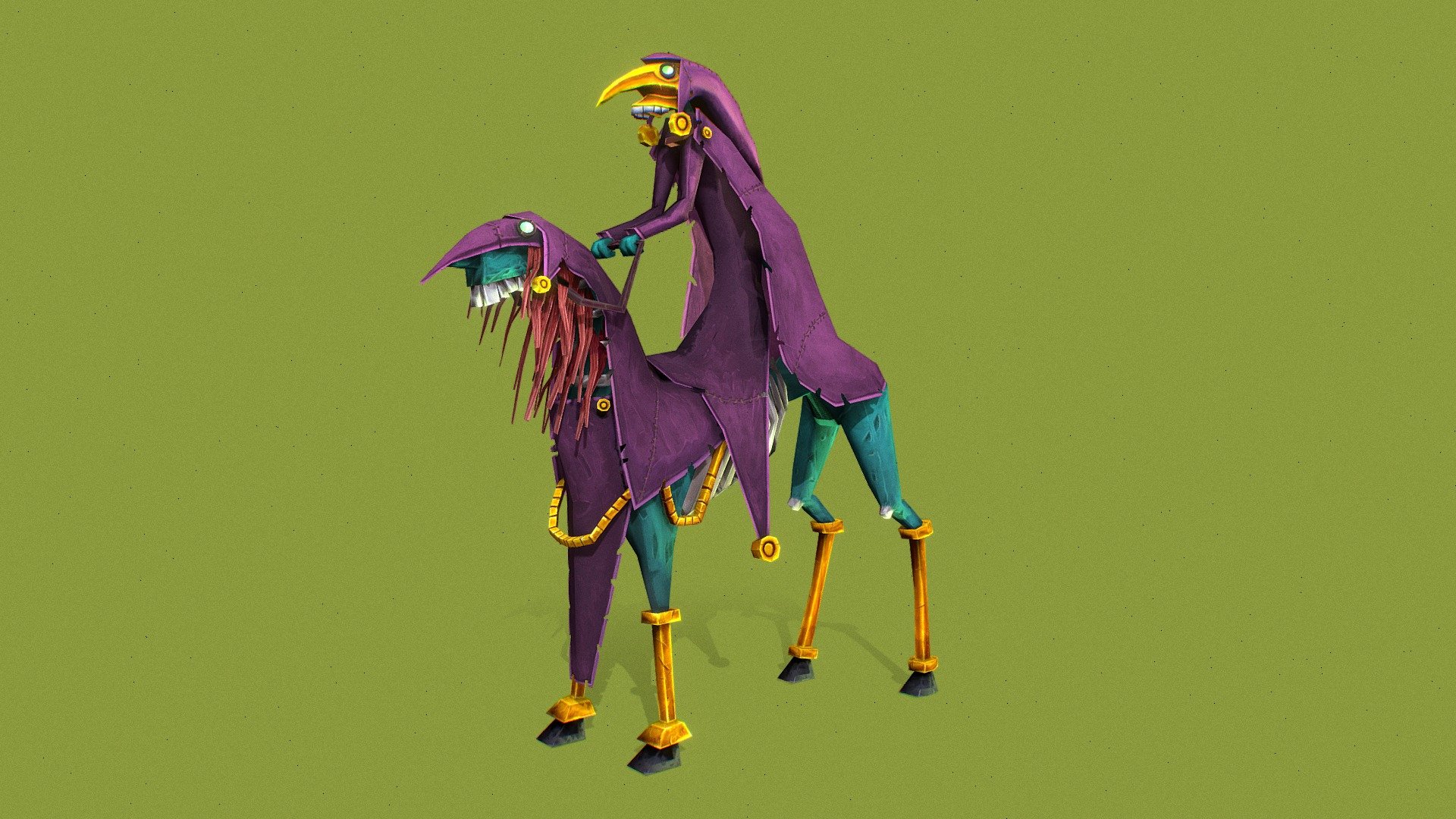 Golden Masked Horseman — Sketchfab embed 3D viewer