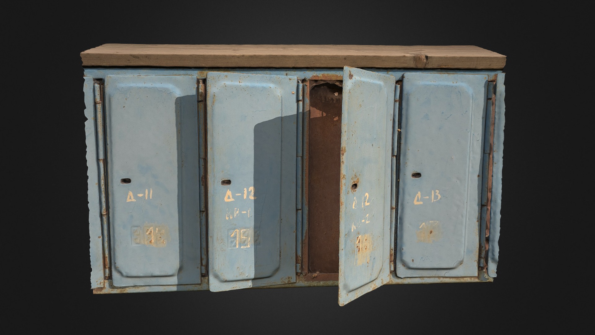 3D model Letter-boxes - This is a 3D model of the Letter-boxes. The 3D model is about a wooden box with a window.