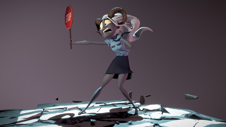 Stop for Pedestrians 3D Model