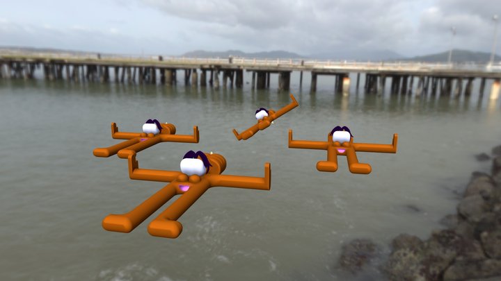 Dita's attack on Pearl Harbor - 1941, colorized 3D Model
