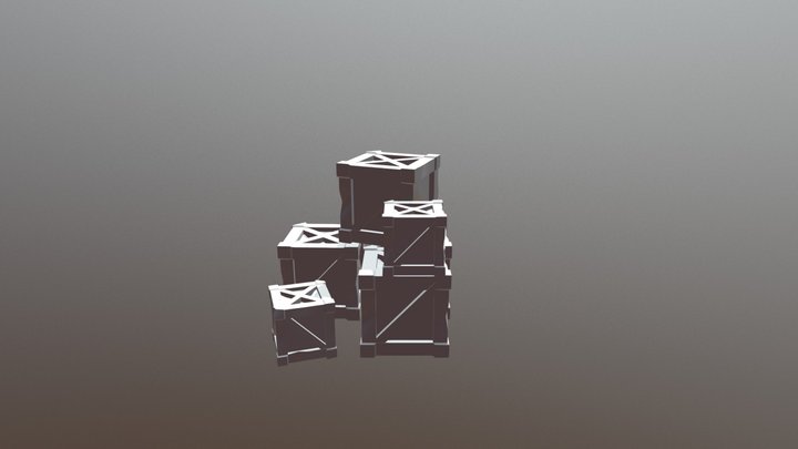 Crate Stack 3D Model