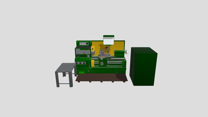 The machine of the USSR / lathe 16k20 3D Model