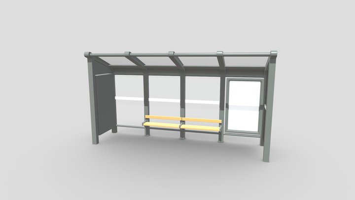 Bus Stop Shelter 3 3D Model