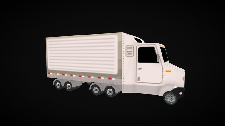 3D Low Poly PixelArt Truck 3D Model