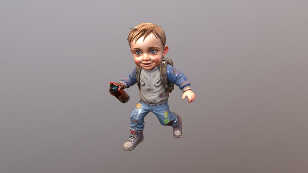 A boy with spray can