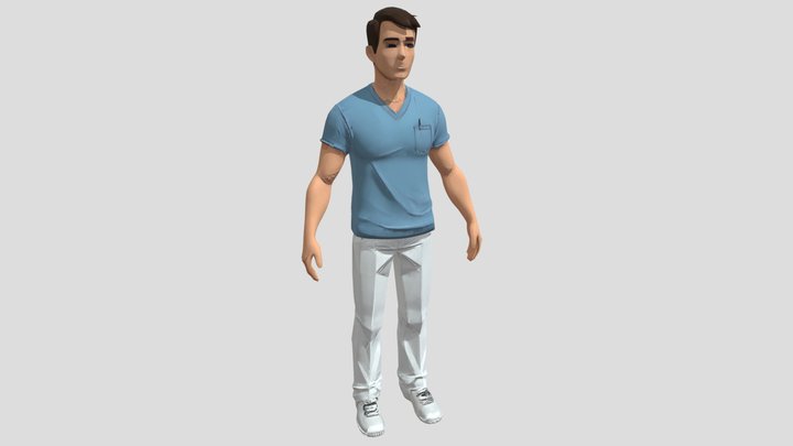 Young man in casual clothes 3D Model