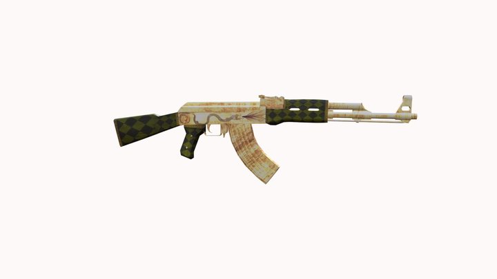 AK-47-Dragon Lore 3D Model