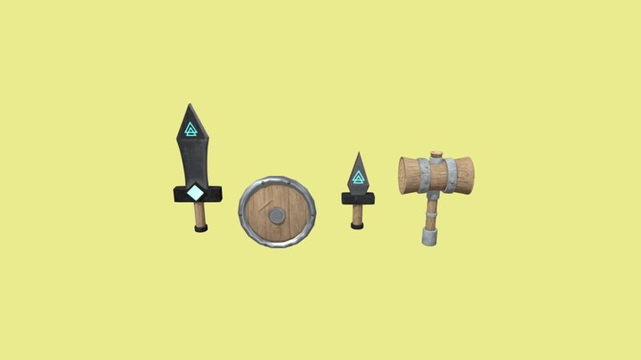 Stylized Weapons 3D Model