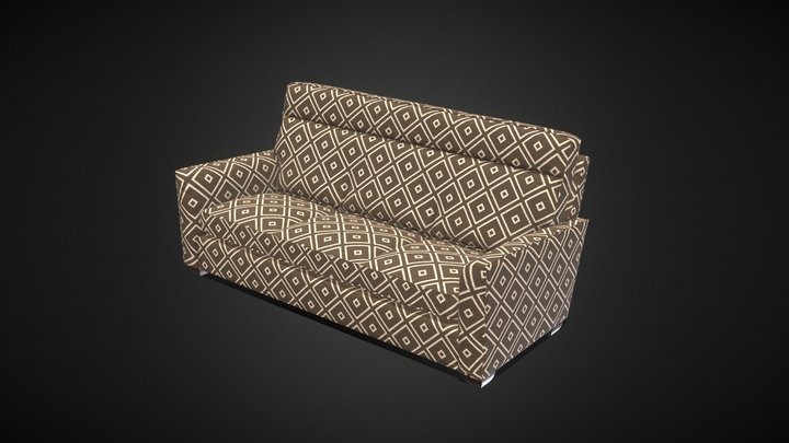 Vintage Retro Sofa 3D Model