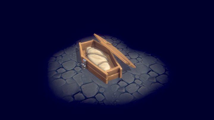 Stylized Coffin 3D Model